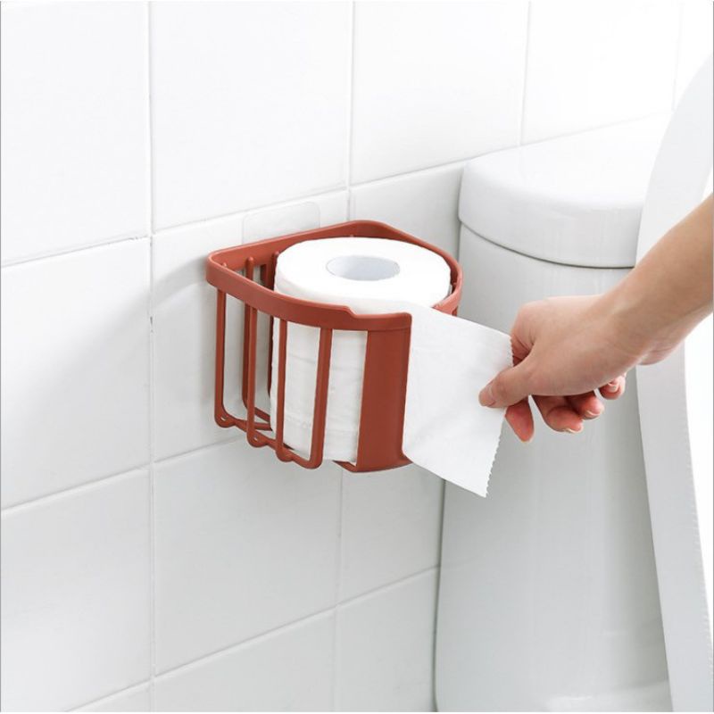 Hộp Đựng Khăn giấy vệ sinh tiện lợi dán tường không đục lỗ