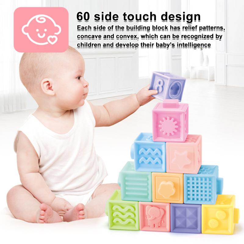 Set 10 khối đồ chơi mềm mại nhiều màu sắc cho bé