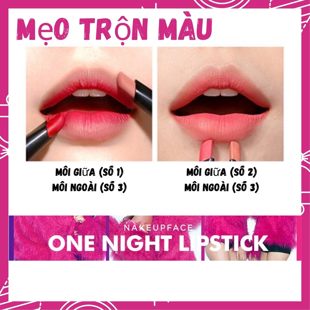 Son môi 4 màu sắc x 0.6g hình trái tim Attack Red Oh my god màu hồng người ngoài hành tinh phong cách Hàn Quốc