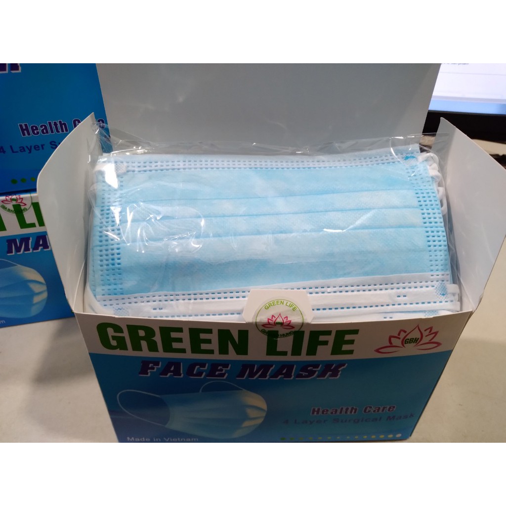 Khẩu Trang Y Tế Green Life 4 lớp - Kháng Khuẩn - Hàng Chính Hãng Xuất Khẩu (Nguyên Tem,Hộp) | BigBuy360 - bigbuy360.vn