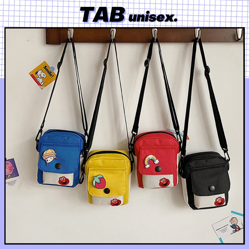 Túi vải nữ đeo chéo mini hoạt hình Sesame - TAB UNISEX