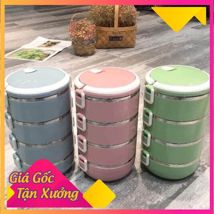 CẶP LỒNG CƠM LÚA MẠCH 4 TẦNG TO RỘNG - TƯƠNG ĐƯƠNG 2800ml [LOẠI ĐẸP] | BigBuy360 - bigbuy360.vn