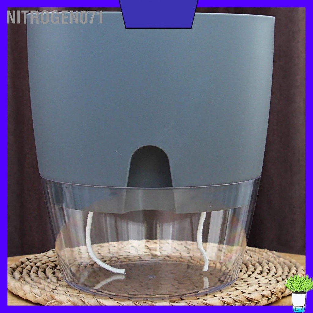Nitrogen071 Lọ hoa nhựa tự tưới nước trong suốt ánh sáng có thể tháo rời hai lớp cho ban công