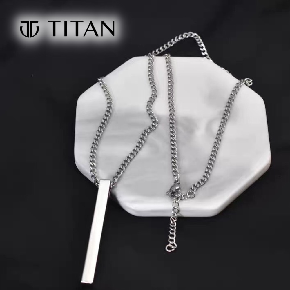 Vòng cổ nam nữ mặt thanh dài khắc tên theo yêu cầu, dây chuyền thời trang unisex hiphop cá tính màu bạc 925 Titan shop