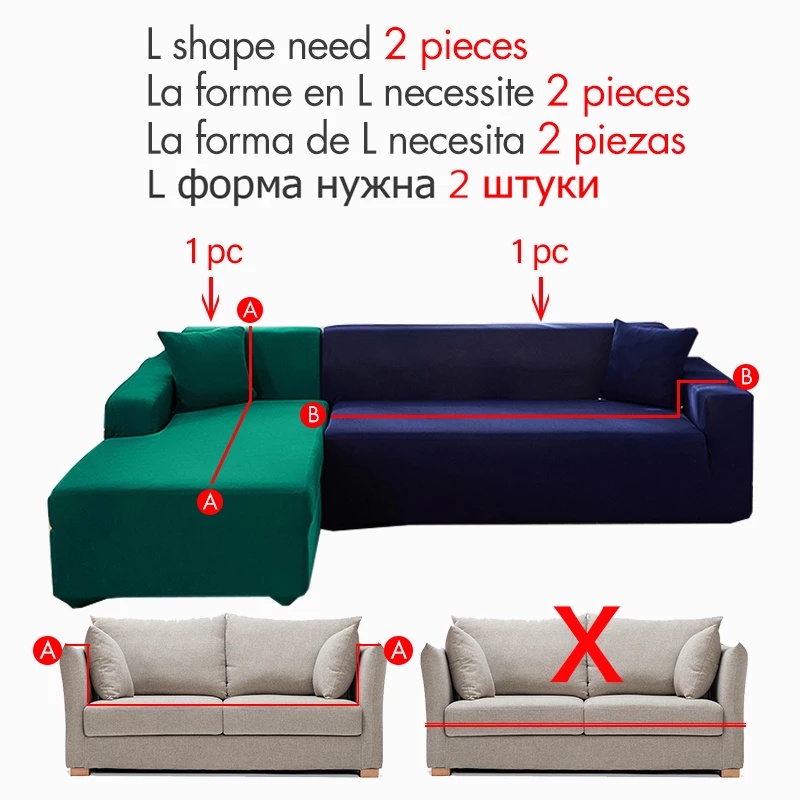 1 Vỏ Bọc Ghế Sofa Vải Nhung Co Giãn Hình Chữ L