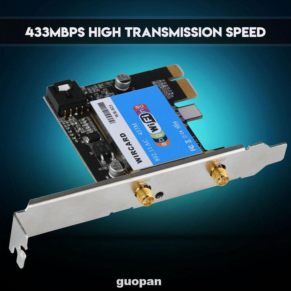 2.4 5G 433M Home Wireless Fast WIFI Replacement Office High Compatibility PCI-e Desktop PC Network Card