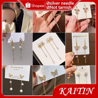 Bông Tai Mạ Vàng 18k Hình Bướm Đính Đá Thời Trang Cho Nữ