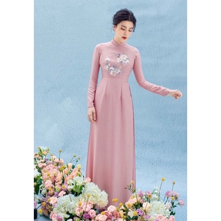 ÁO DÀI THÊU TAY LỤA 2 TÀ