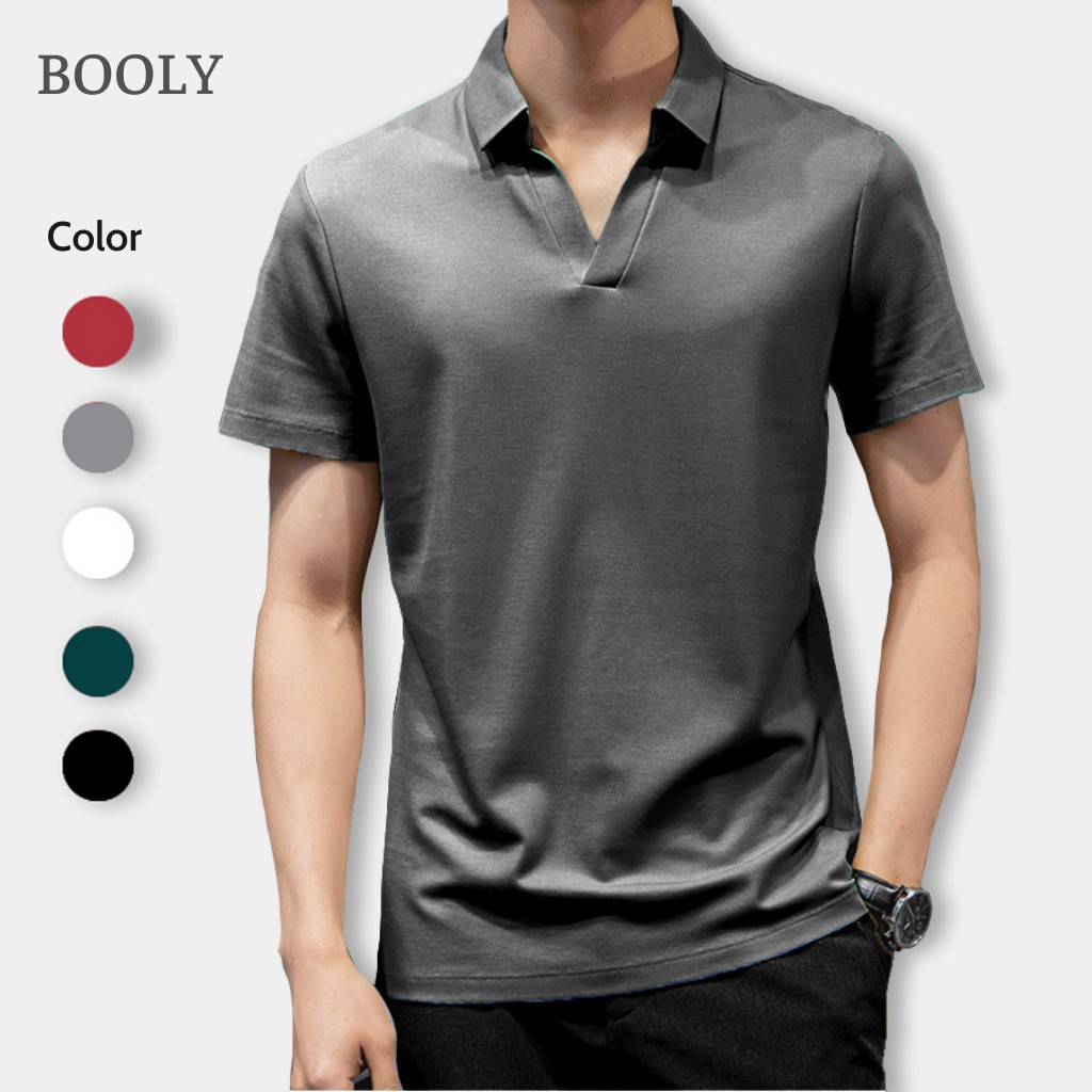Áo Phông Nam Cổ V vải thun lạnh xuất xịn, chuẩn form - áo polo nam - áo phông nam có cổ - BOOLY | BigBuy360 - bigbuy360.vn