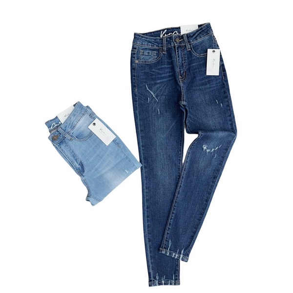 Quần skinny rách nhẹ 9 tấc
