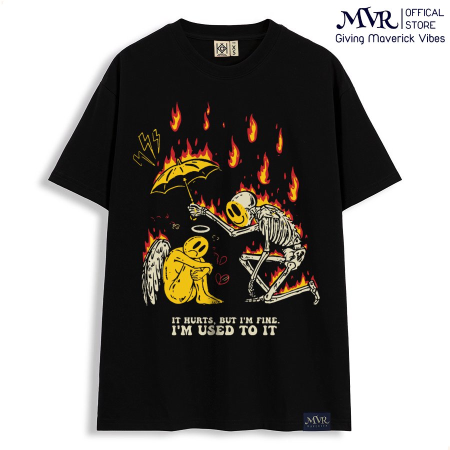 Áo form rộng tay lỡ unisex chất ngầu cần người che chở cánh thiên thần MVR size rộng tee Mỹ BB4143