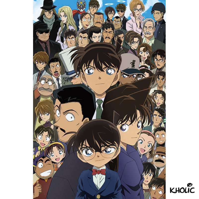 Thám tử lừng danh conan xếp hình bằng gỗ, 300/520/1000 miếng xếp hình anime, đồ chơi phát triển