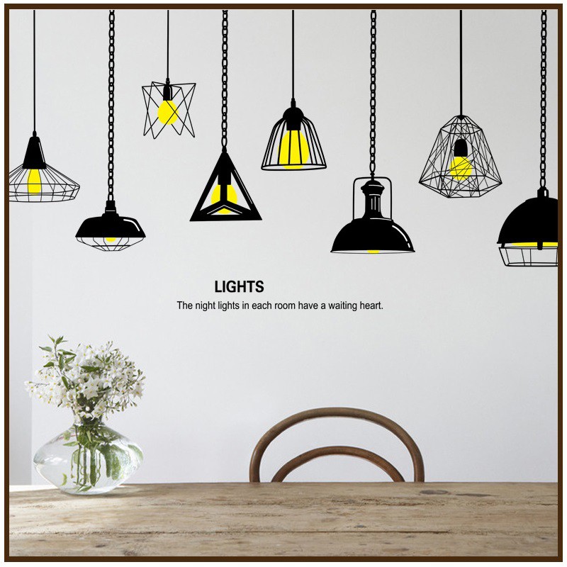 Decal dán tường 3D [THANH LÝ] Đèn treo số 7 AmyShop