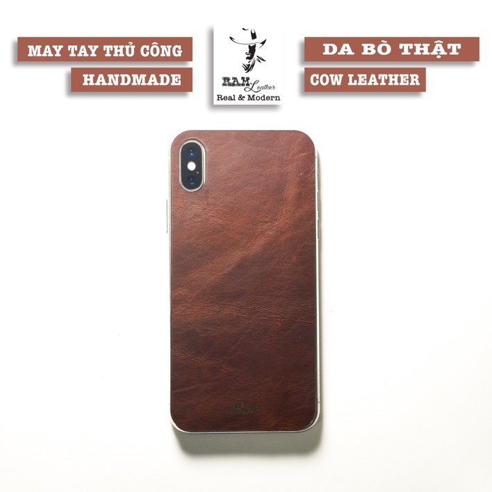 Tấm Dán Lưng IPHONE X Da Bò Socola RAM Leather
