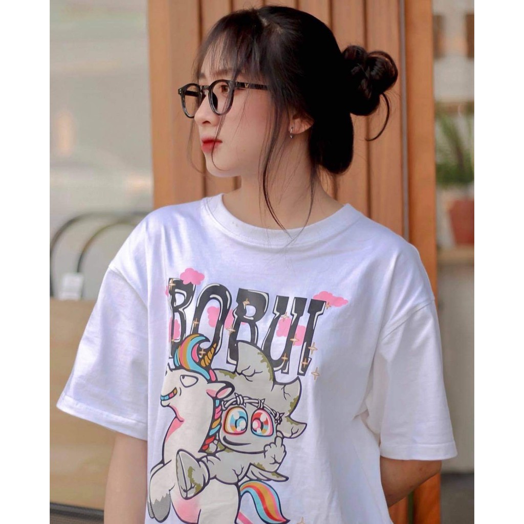 Áo thun BOBUI Bebibo kỳ lân đen trắng chuẩn REAL full tag túi