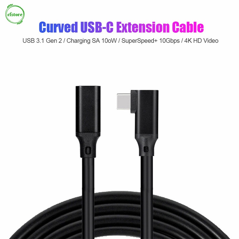 Dây cáp nối dài USB 3.1 Type-C 90 độ CF 100W PD 5A 4K 60Hz 10Gbps USB-C thế hệ 2