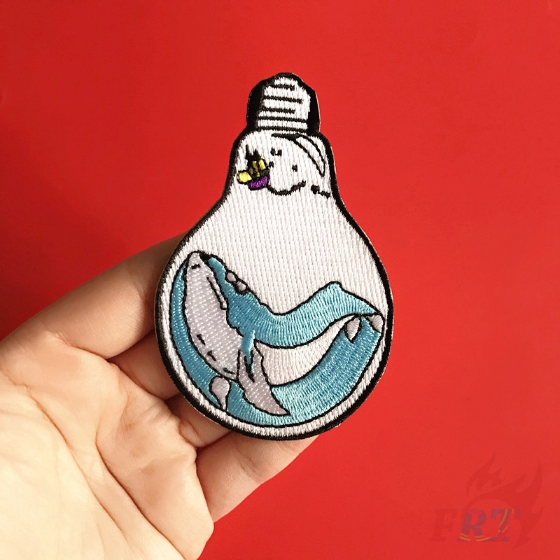 ☸ Ins - Blue Ocean : Bear / Whale / Lung Iron-on Patch ☸ 1Pc/4Pcs DIY Sew on Iron on Badges Patches