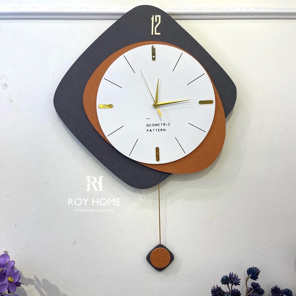 Đồng hồ treo tường Royhome Decor phong cách sáng tạo nghệ thuật mã JT2131Q50