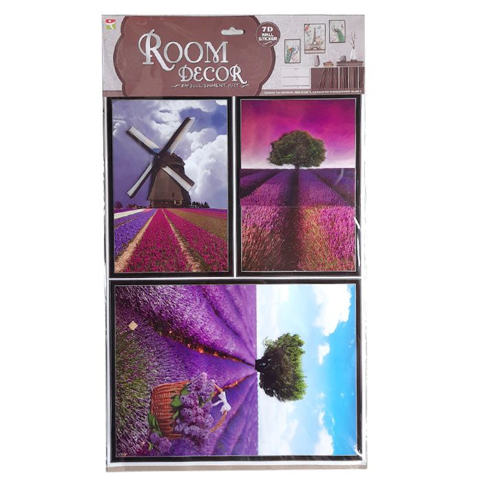 Tranh Dán Tường, Dán Tủ Lạnh 3D trang trí-Tranh 3D Trang trí tường, phòng ngủ sang trọng Có Sẵn Keo