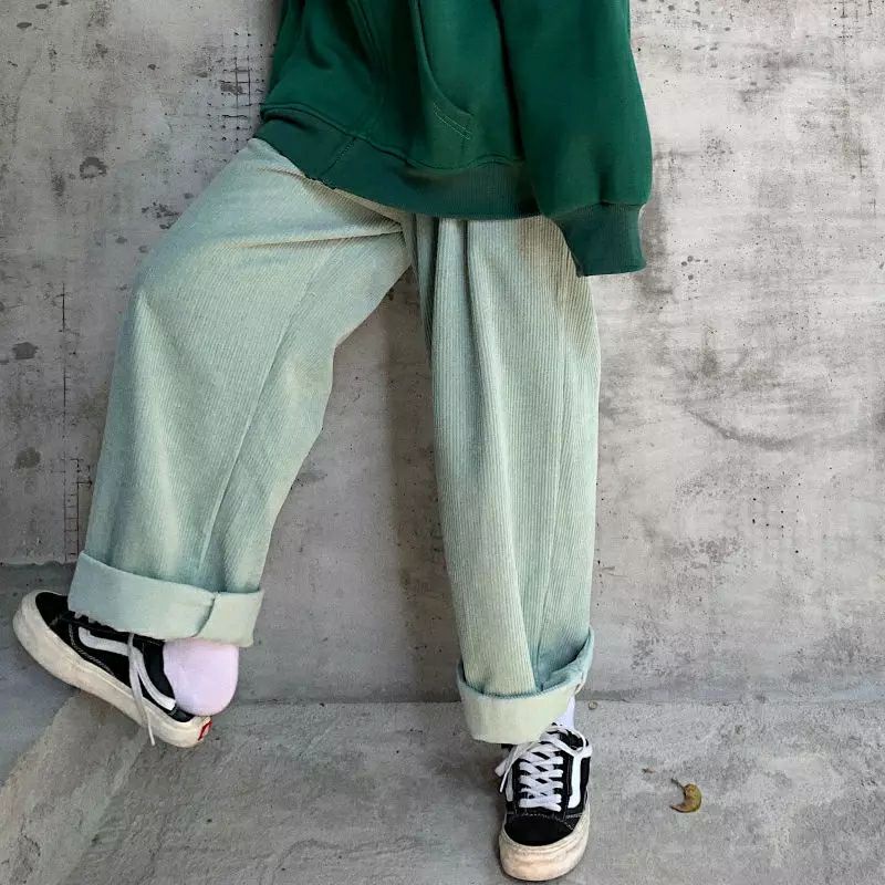 Quần ống rộng lưng cao Ulzzang nhung tăm dáng suông Unisex - Sayhey Clothing