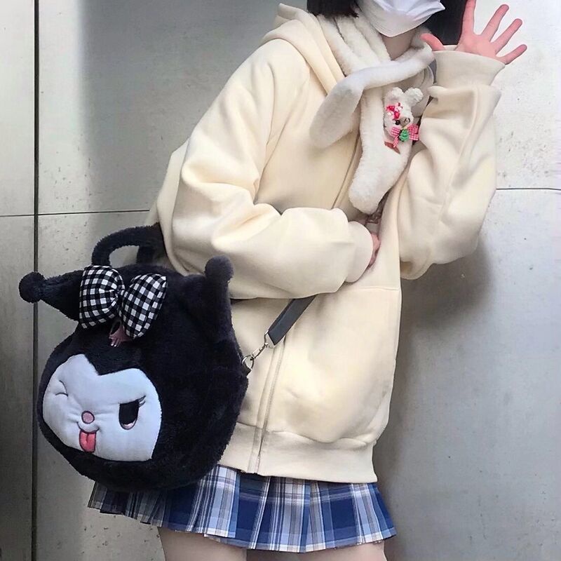 Túi xách đeo vai GAVINBROWN nhồi bông mềm mại họa tiết cún kuromi Cinnamon Melody đáng yêu dành cho bé gái