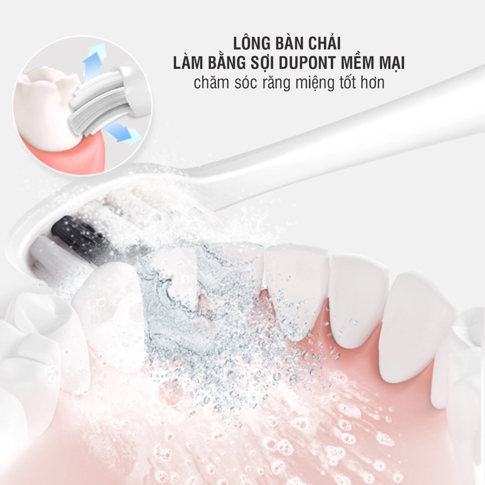 Bàn chải đánh răng điện Lock&Lock sạc không dây ENR346 có đầu chải thay thế - BABYHOPSG