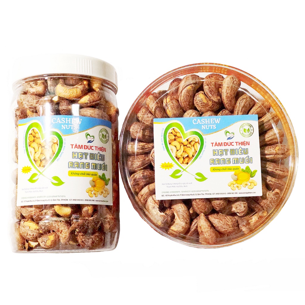 Combo 2 Hộp:500GR và 460GR Hạt Điều A+ Bình Phước Nguyên Hạt Vỏ Lụa Rang Muối Cao Cấp Tâm Đức Thiện Tiêu Chuẩn Xuất Khẩu