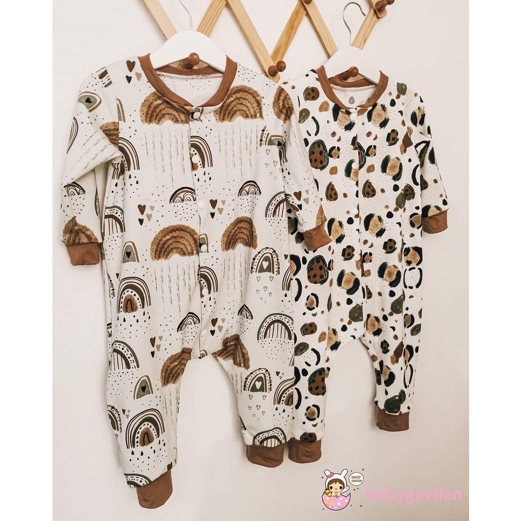 Áo liền quần dài tay cổ tròn dành cho trẻ sơ sinh 0-18 tháng