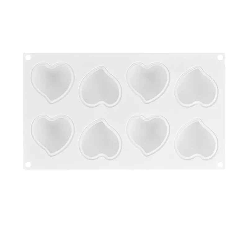 8 Khoang Khuôn Silicon Hình Trái Tim Pháp Mousse Bánh Khuôn Lễ Tình Nhân Món Tráng Miệng Thạch Khuôn Socola Handmade Xà Phòng Nến Khuôn Tự Làm Khuôn Nướng Bánh