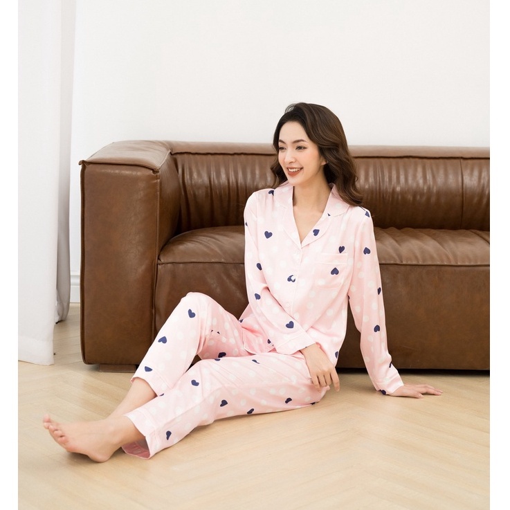 Pijama Bộ Đồ Ngủ Nữ Dài Tay Lụa Cao Cấp Mặc Nhà Họa Tiết Đẹp Mềm Mịn Thấm Hút Thoáng Mát – VADESI