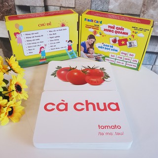 Bộ Thẻ Học Thông Minh 14 Chủ Đề loại To Song Ngữ Tiếng Anh Loại Chuẩn Glenn Doman Flashcard Cho Bé Từ 0-6 Tuổi