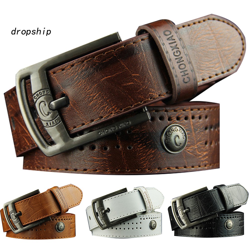 Thắt lưng da phong cách punk thích hợp với quần jean cho nam