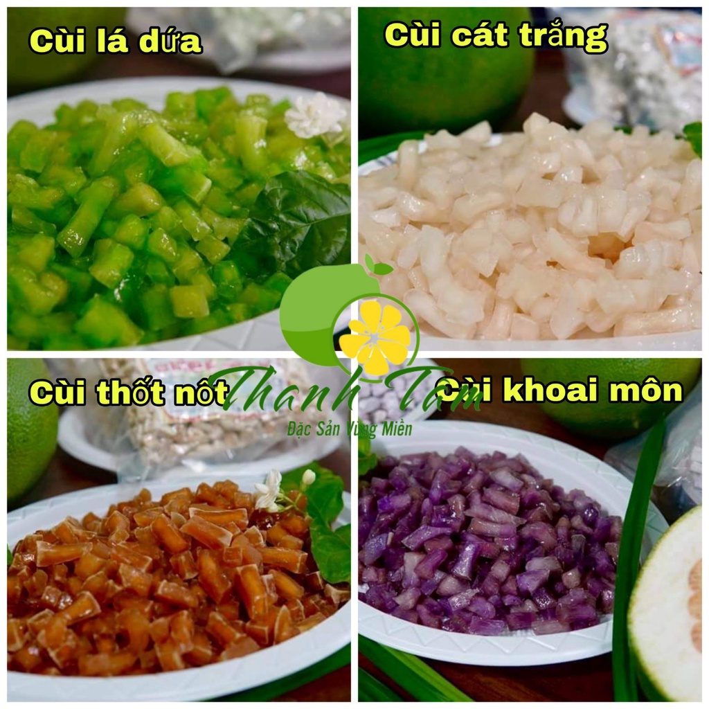 100g Cùi Bưởi Nấu Chè Đã Tẩm Bột Và Đường Các Vị Thốt Nốt, Khoai Môn, Lá Dứa, Đường Cát Về Chỉ Việc Nấu