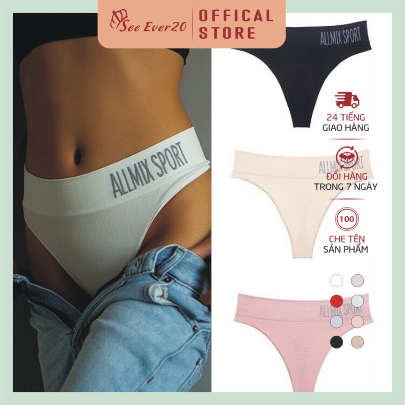 Quần Lót Nữ Lọt Khe All Mix Sport Cạp To Dệt Kim Siêu Êm Sexy