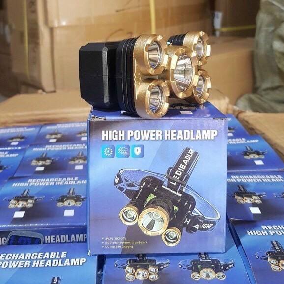 Đèn Pin Đội Đầu 5 Bóng Siêu Sáng Kèm Pin Sạc Siêu Tiện Lợi