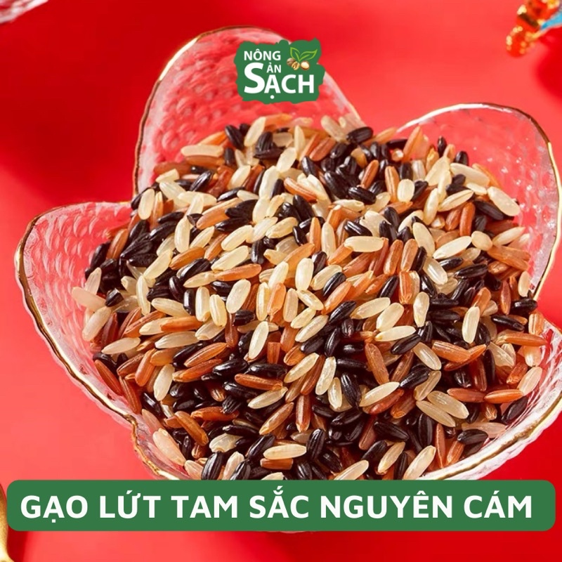 Gạo Lứt Tam Sắc Nguyên Cám - Gạo Nương Điện Biên - Hỗ trợ ăn kiêng, giảm cân