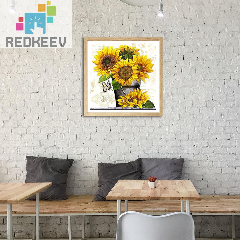 Bộ tranh đính đá 5D họa tiết hoa hướng dương độc đáo DIY