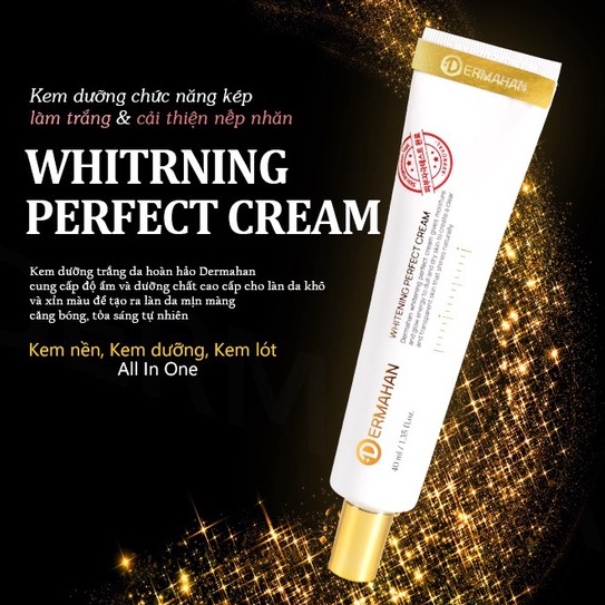 Kem Dưỡng Đa Năng 3 in 1 Dermahan Whitening Perfect Cream Giúp Dưỡng trắng, Nâng Tone, Chống Nắng 40ml- Hàn Quốc