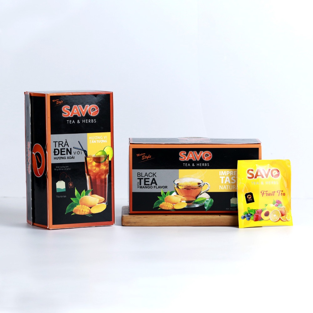 Trà túi lọc SAVO hương trái cây hộp 25 tép