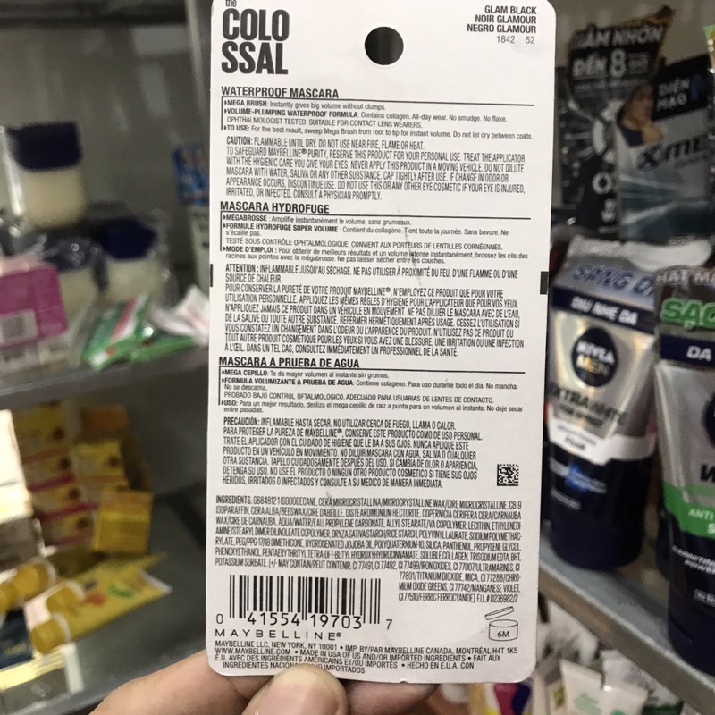 [XẢ KHO] Mascara Dưỡng Mi Collagen Dày Mi gấp 10 lần Maybelline New York Colossal Waterproof 8ml(hàng chính hãng)