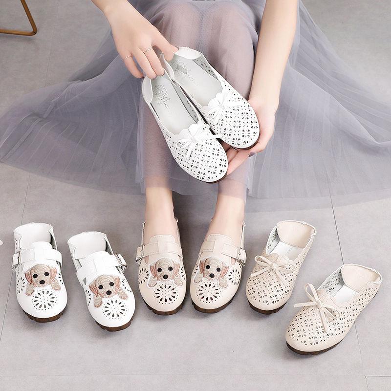 Giày sandal mũi nhọn đục lỗ thoáng khí cho nữ
