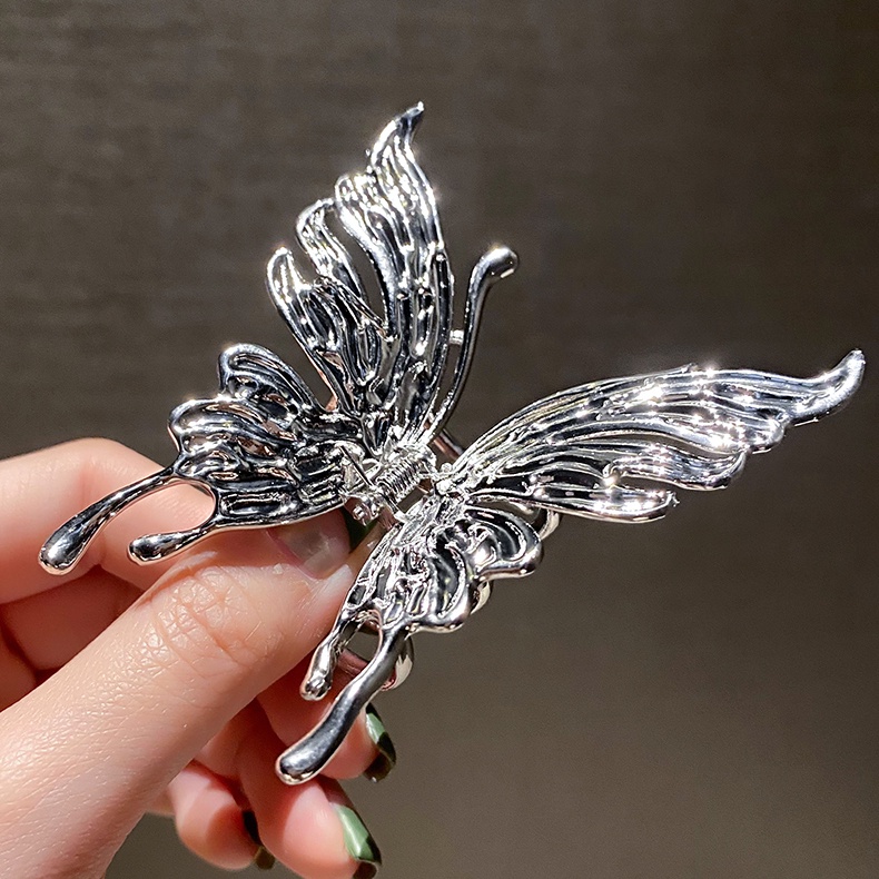 Kẹp Tóc Kim Loại Hình Bướm Rỗng Phong Cách Hàn Quốc Cho Nữ