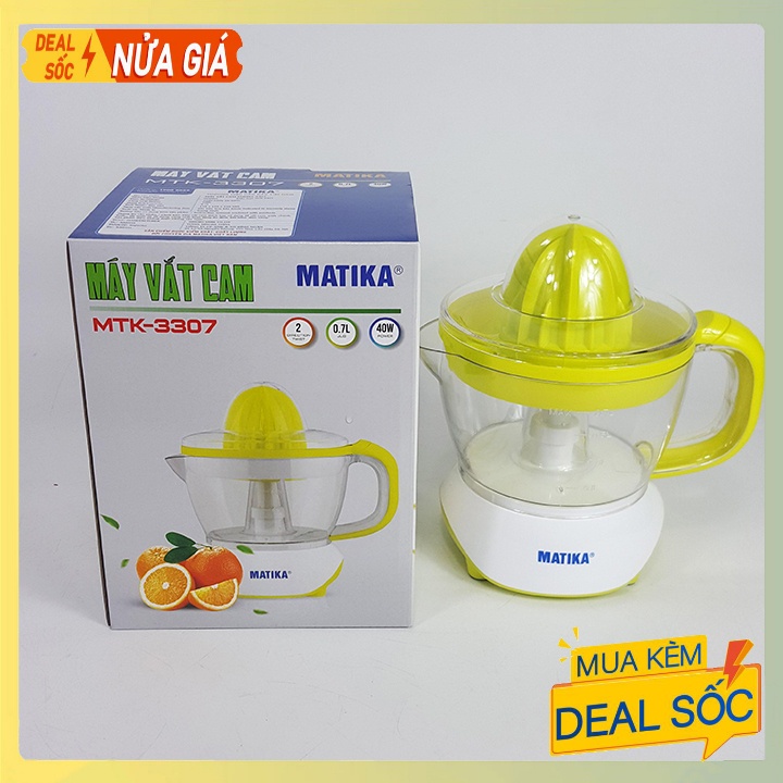 Máy vắt cam chính hãng Matika, máy ép nước cam cắm điện dung tích 700ml