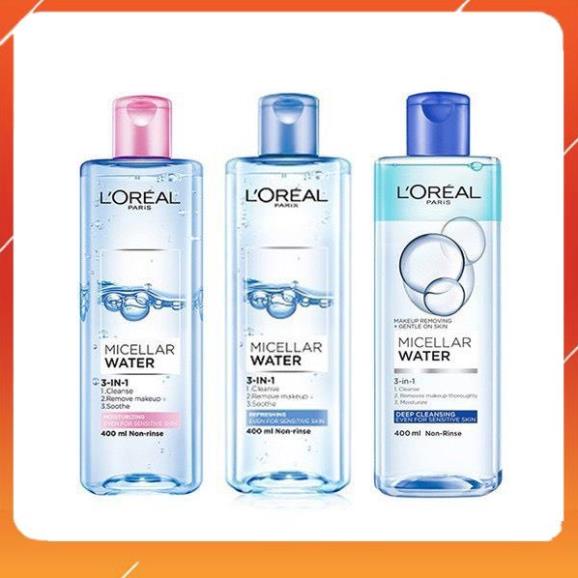 [CHÍNH HÃNG] [Đủ màu] - Nước tẩy trang Loreal - L'Oreal Paris 3-in-1 Micellar Water 400ml