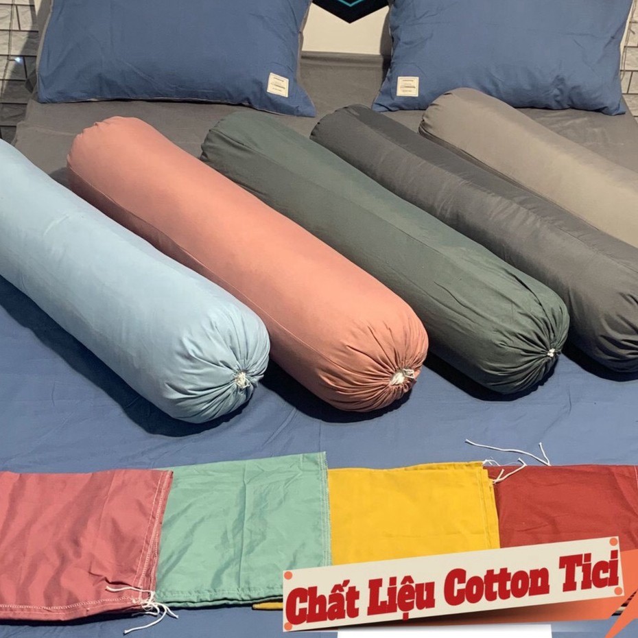 vỏ gối ôm 👉 vỏ gối ôm cotton tici - cotton hoạt tính đơn sắc