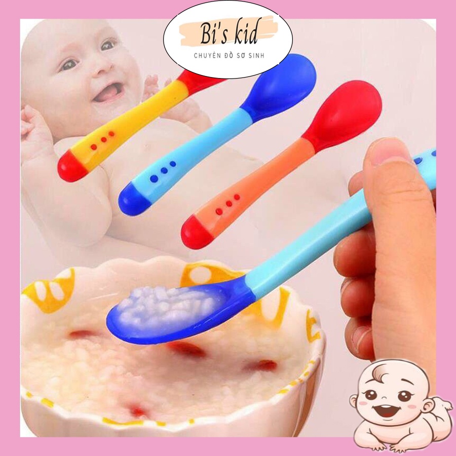 Thìa silicon ăn dặm báo nóng cho bé