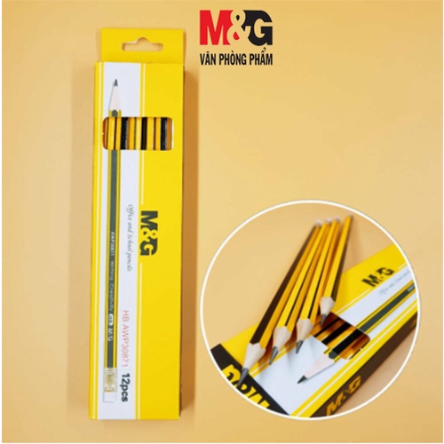 Chì chuốt HB M&G AWP30871 thân vàng có gôm