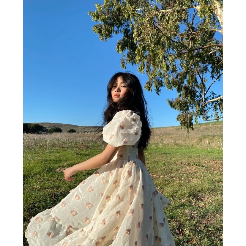 TIFFANY STUDIOS - Đầm Babydoll Beige Dáng Xòe - DOLL DRESS BEIGE