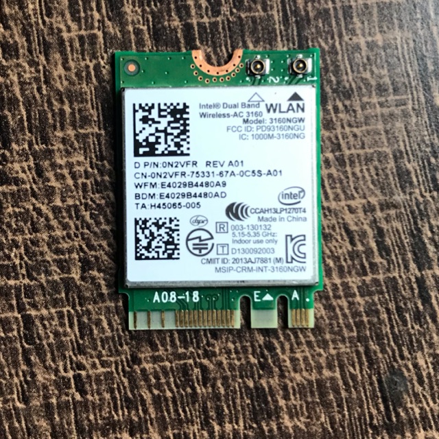 Intel Wireless Bluetooth AC 3160 3160NGW 1000M-3160NG cho Dell 5542 5447 5448 5547 5548