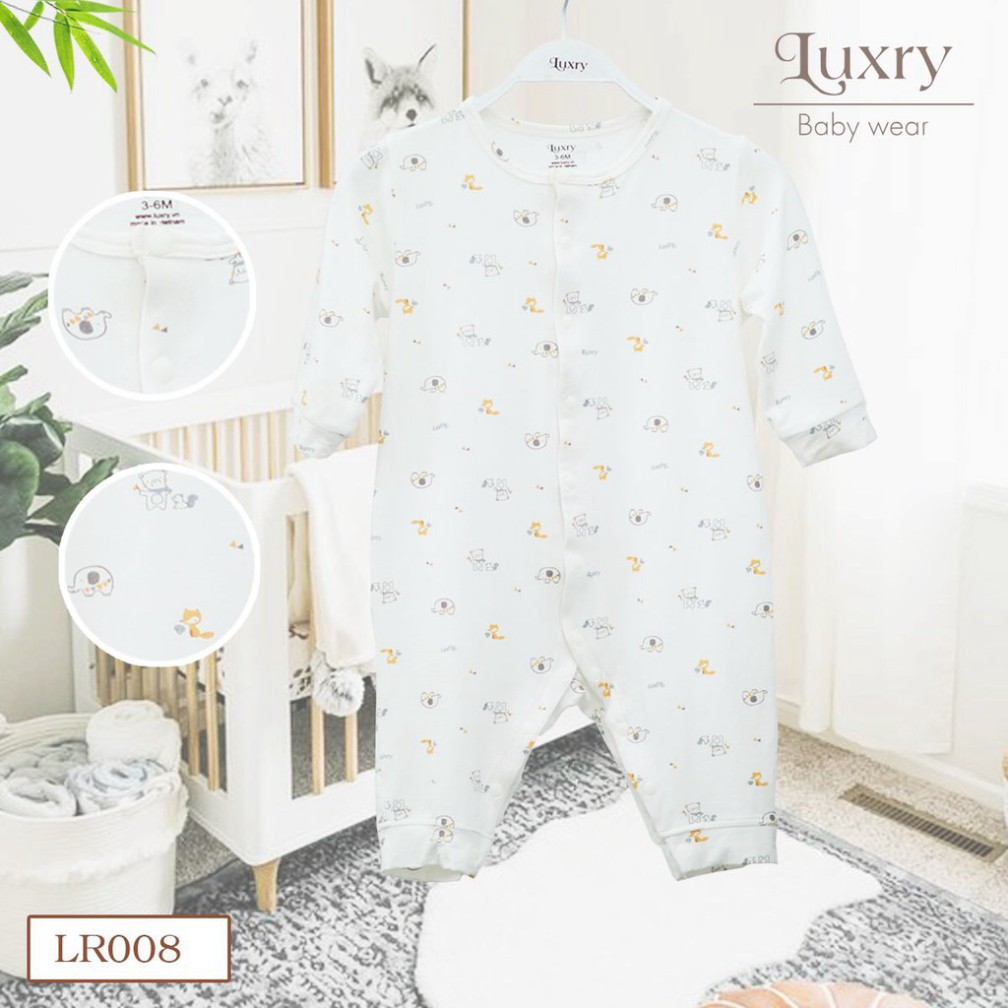 Body dài tay cho bé sơ sinh họa tiết dễ thương - chất liệu vải sợi tre thương hiệu Luxry phù hợp cho bé dưới 10kg